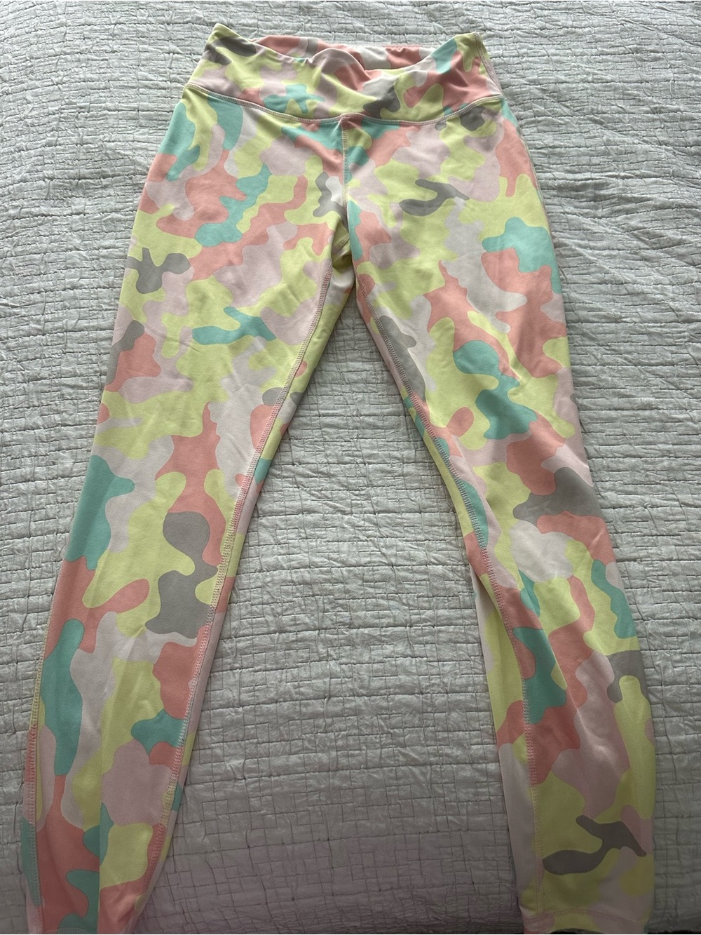 Pastel Camo Leggings - Pink, Mint & Yellow